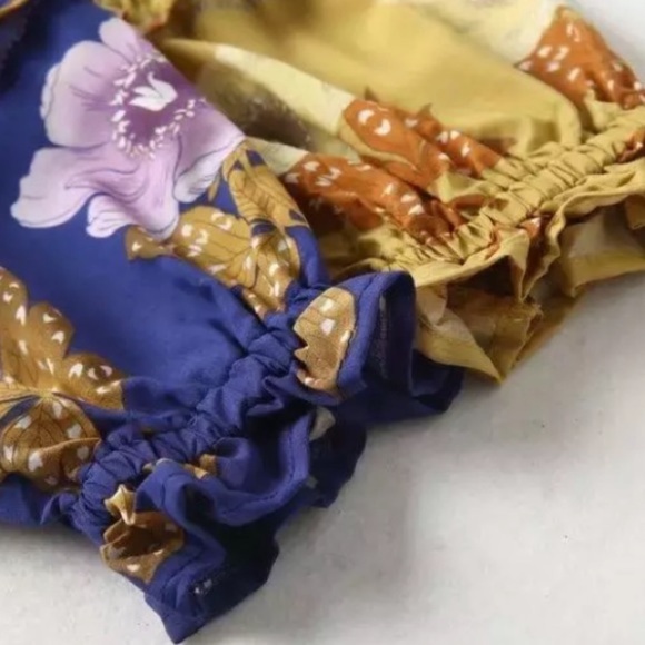 Floral Ruffle Long Sleeve Fall Boho Mini Dress - Picture 6 of 6